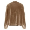 thumbnail image 5 of UTSJKR Velvet Tops for Women Long Sleeve V Neck Dressy Casual Elegant Plus Size Velour Shirts Festival Outfit Khaki XXL, 5 of 9