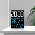 thumbnail image 1 of Feltree LED Screen Concise Clock Multifunctional Digital Clock Display Date Week Temperature Humidity Daylight Saving Times Adjustable Brightness Two Alarm Settings, 1 of 8