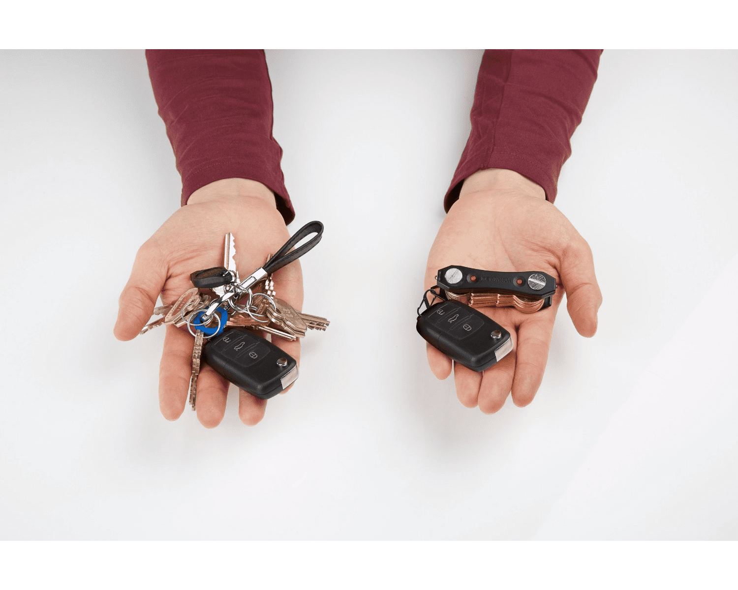DUAL LED LIGHTS BUILT IN BOTTLE OPENER NEW KEY NINJA ORGANIZE UP TO 30 KEYS