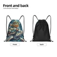 thumbnail image 4 of Bingfone Colorful Plant Turtle Drawstrings Backpacks Bags for Men Women Gym Drawstrings Bag-Small, 4 of 8