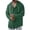 Army Green, variant on Men Long Sleeve Hooded Linen Button Up Shirt Drawstring Hood Wooden Button Front Oversized Drop Shoulder Lightweight Casual Shacket Blue M