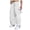 White, variant on Turilly Mens Casual & Comfy Pants Fashion Casual Drawstring Elastic Waist With Pocket Trousers Sport Cargo Pants