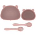 thumbnail image 2 of Baby Plate and Bowl Set with Suction Reusable Silicone Baby Tableware Set with Flexible Fork Spoon BPA-Free Baby Led Weaning Supplies Washable Microwave Safe Self Feeding Utensils for Tod, 2 of 11