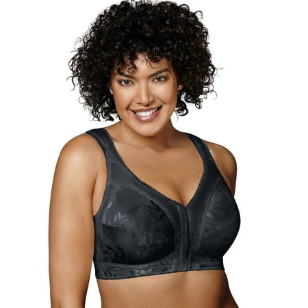 

Playtex 18 Hour 4695 Front-Close Wirefree Bra with Flex Back Black 48B Women s