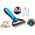 thumbnail image 5 of Cepillo azul para perros, cepillo para gatos, peine profesional para desenredar perros y cepillo para perros de pelo largo, rastrillo de aseo para perros y gatos para eliminar el subpelo de las mascot, 5 of 5