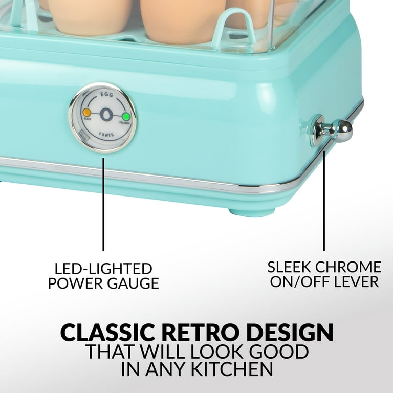 Nostalgia CLEC14AQ Classic Retro 14-Capacity Egg Cooker, Aqua