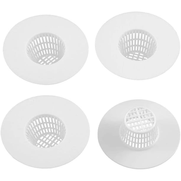 Práctico/creativo/nuevo Colector de pelo de colador de drenaje de fregadero de plástico de tamaño libre (blanco/paquete de 4)