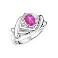 thumbnail image 3 of RYLOS Rings for Women Sterling Silver Ring XOXO Hugs & Kisses 7X5MM Gemstone & Diamond July Star Ruby Jewelry Size 6, 3 of 7