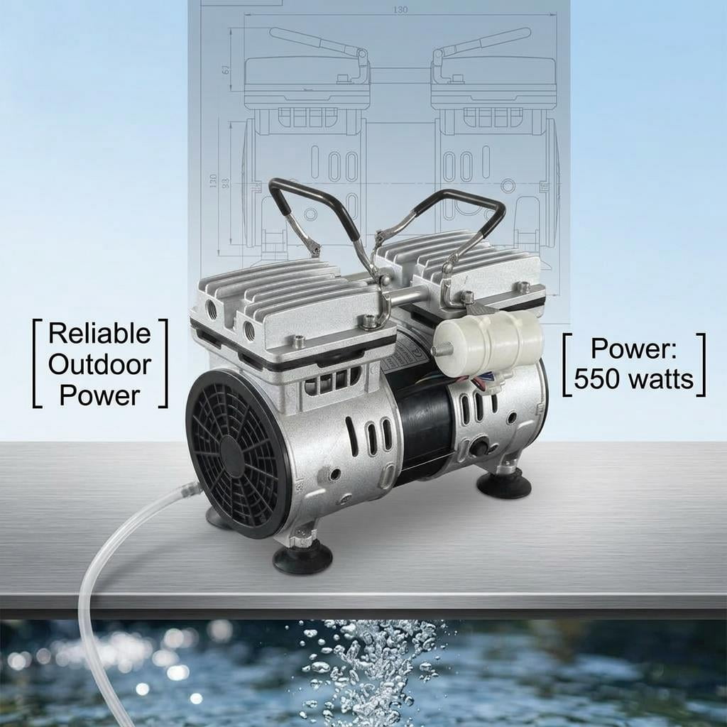 550W Power Air Compressor, Pond Aerator, Pond Aerator Pump, Pond Aeration Kit with Timer for Commercial Fish Pond
