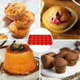thumbnail image 2 of Non-Stick Muffin Pan,1 Pcs Silicone Baking Molds,Red 24 Cups Cupcake Mold,Round Egg Bite Molds,Small Cake Tray,Dishwasher Safe,for Making Custard, Chocolate, Tart, Bread By HXRH, 2 of 7