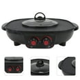 thumbnail image 3 of Miangastore Marmite à Rôtir à Double Commande Barbecue Électrique Hotpot Four Gril Teppanyaki Machine à Hotpot Sans Fumée BBQ Marmite Noire avec Prise Triangulaire, 3 of 8