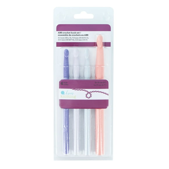 LOVE KNITTING ABS Crochet Hook Set — 4 Pieces, 8–12 mm Lightweight