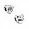 PANDORA Retired Sterling Silver Baby Girl Charm with Pink CZ - 791280PCZ