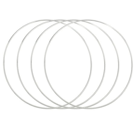 Uxcell 4Pcs Dream Catcher Rings, 11.8" Metal Hoops for Crafts Wreath Hoop Rings for Wall Hanging Crafts Home Decorations DIY Wedding Wreath Decor, Silver 11.5"