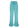 thumbnail image 3 of Seductiva Women's Wide Leg Pants Women's Fashion Solid Color Casual Pants High Waist Loose Wide Leg Pants Beach Pants Loose Fit, 3 of 4