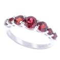 thumbnail image 1 of Sterling Silver with Natural Garnet Graduated Seven Stone Stackable Band Ring, 1 of 1