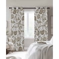 thumbnail image 4 of Brown Farmhouse Blackout Curtains for Bedroom Living Room Darkening Curtains 84 Inch Length 2 Panels Set Floral Floral Plant Leaf Vintage Spring Window Curtain Window Treatment Grommet Drapes 42"x84", 4 of 9