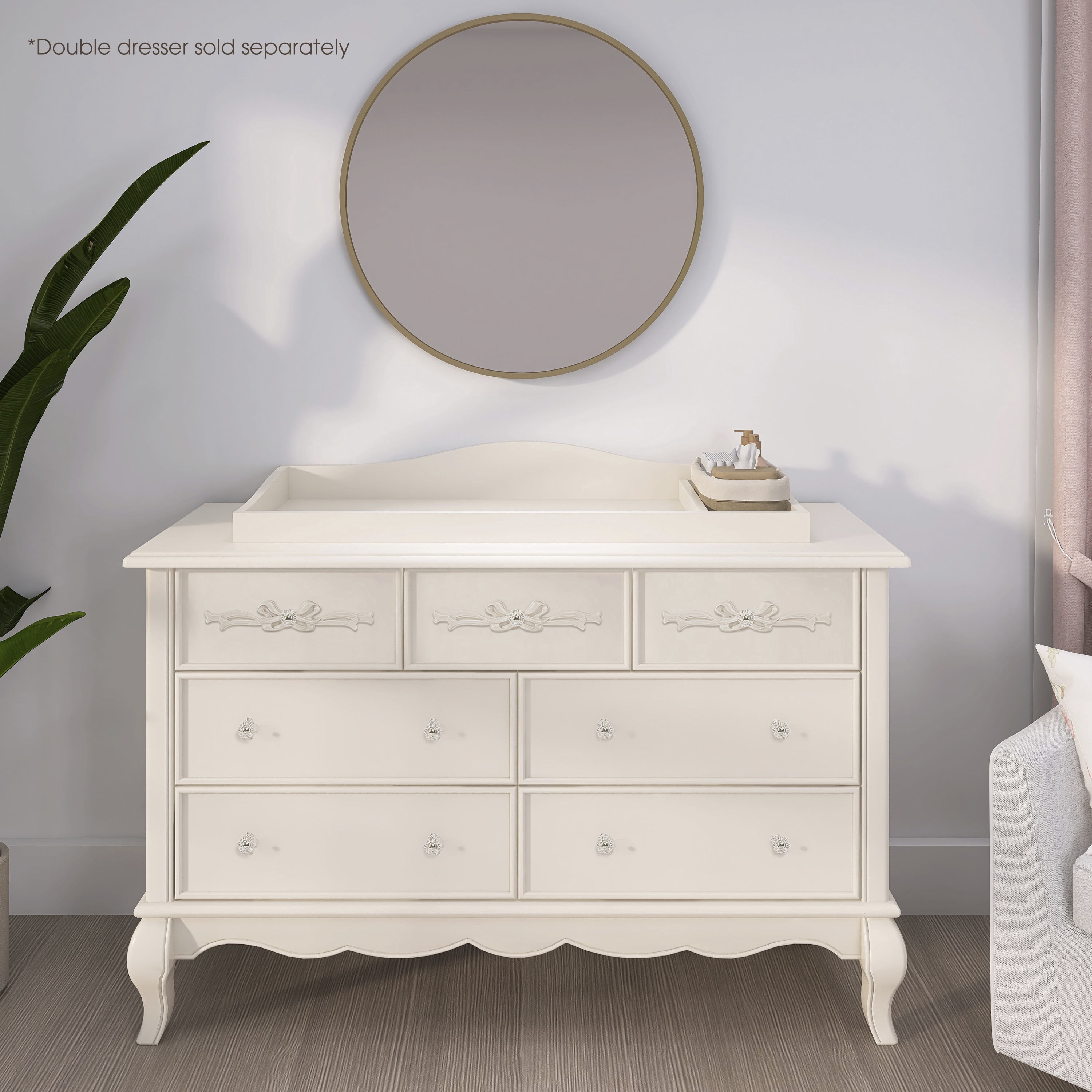 Evolur Changing Tray in Ivory Lace, Space Saver