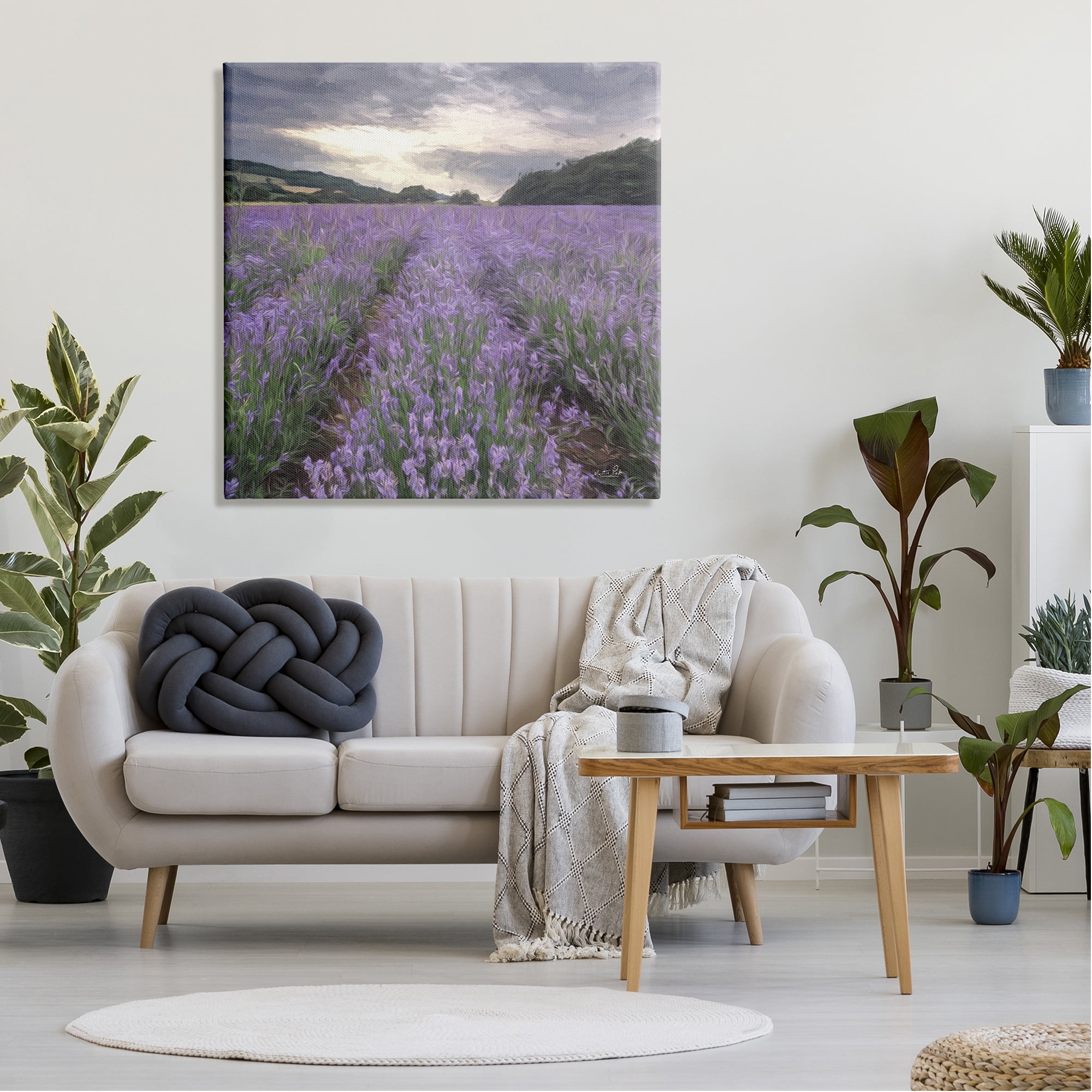 Stupell Lavender Fields Sunlit Clouds Botanical & Floral Photography Gallery Wrapped Canvas Print Wall Art