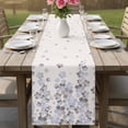 thumbnail image 4 of Light Purple Cherry Table Runner 70 Inches, Spring Floral Gray Flowers Blossom Beige Bed Runner Dresser Scarves Tabletop for Indoor Outdoor Parties/Ceremony/Banquet, 13" x 70", 4 of 9