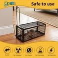 thumbnail image 3 of 4 Pack Humane Rat Traps, Foldable Live Animal Cage for Mouse Chipmunks and Squirrels, Reusable Wire Mesh Rodent Traps for Catch & Release, Indoor & Outdoor (9.45 x 4.1 x 4.1 Inches,Black), 3 of 4