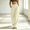 thumbnail image 2 of Womens Cargo Pants High Waisted Wide Leg Casual Loose Fit Trousers for Streetwear, Hiking & Daily Wear, 2 of 9