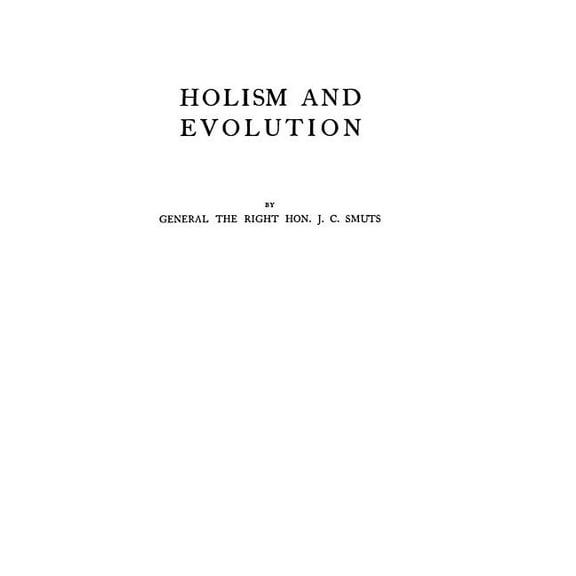 Holism and Evolution, (Hardcover)