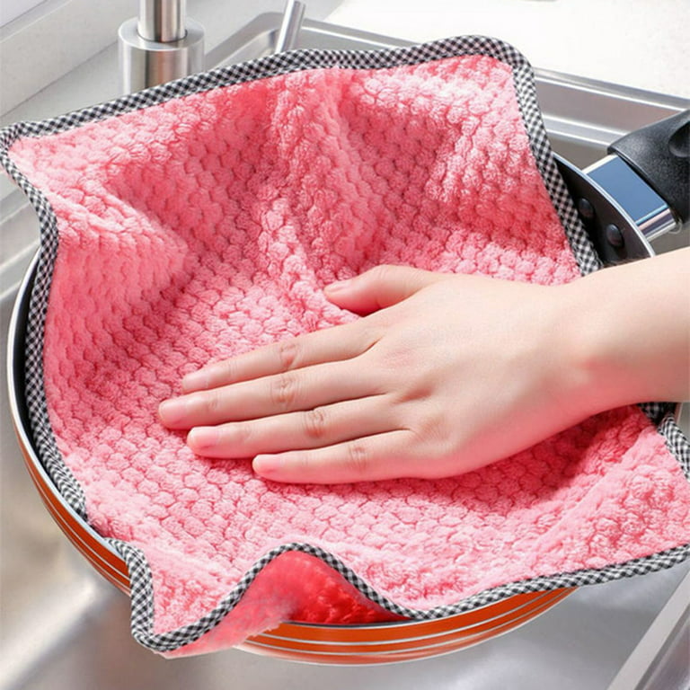 Kitchen Towels Quick Dry Washcloths, Coral Velvet Dishtowels Multipurpose  Reusable Dish Cloths, Soft Tea Towels Absorbent Cleaning Cloths  Double-Sided Microfiber Towel Lint Free Cleaning Rags.