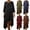 Black, variant on POIUYTR Women Summer Cotton Linen Dress Casual Crewneck 3/4 Sleeve Shift Dresses Vacation Loose High Low Dress