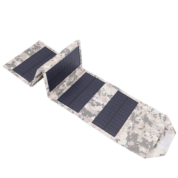 Cargador De Panel Solar Plegable, Cargador De Panel Solar USB Fácil De Usar Silicio Policristalino Portátil Multifuncional Para Acampar