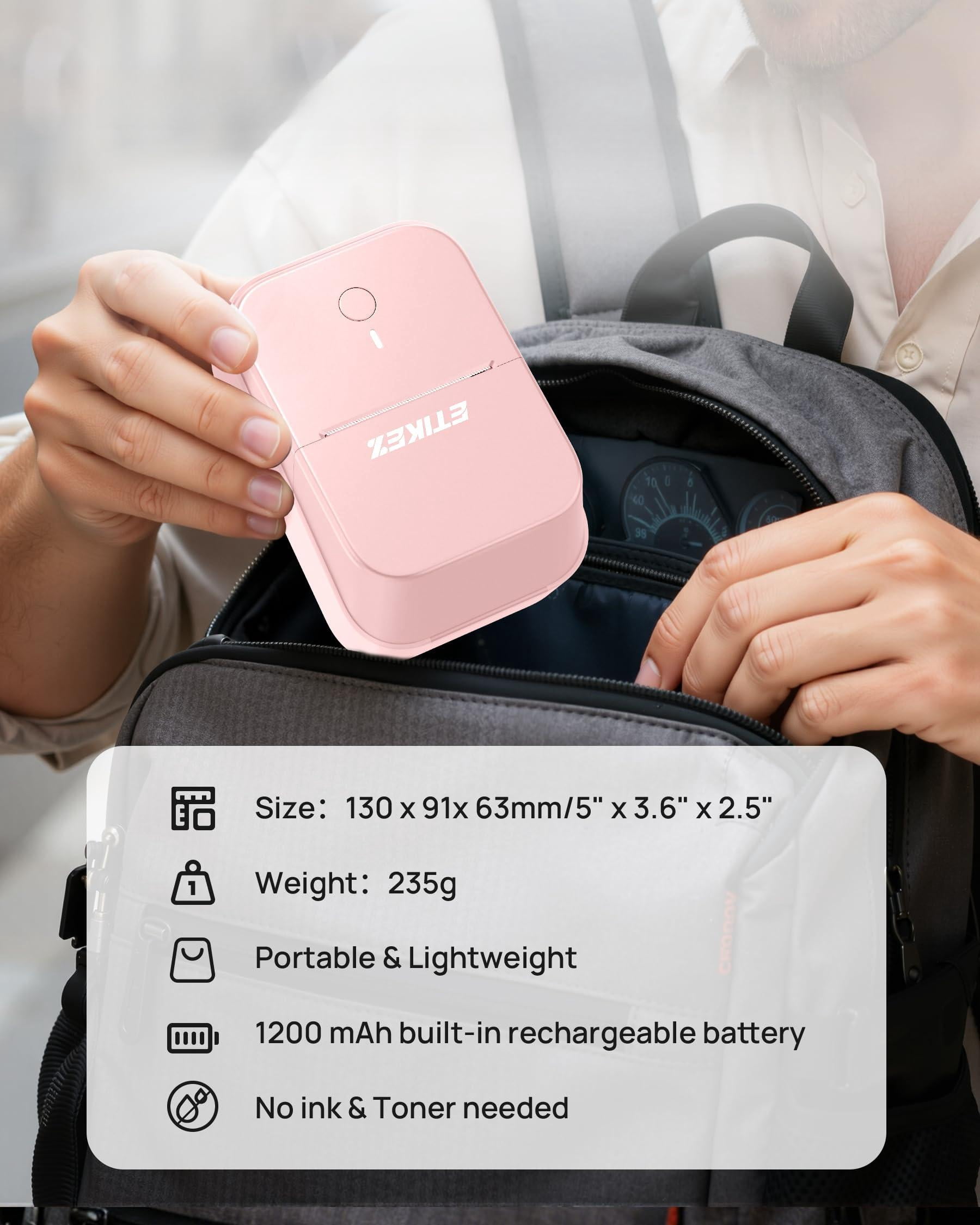 Pm260 Label Maker Machine  2 Inch Printer Inkless Portable Labeler With Smart Ai App For Home Kitchen School Office Organization Pink