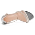 thumbnail image 4 of Women's Open Toe Ankle Strap Low Block Chunky Heels Sandals Silver Size 5, 4 of 7