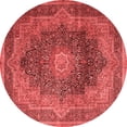 thumbnail image 1 of Ahgly Company Indoor Round Medallion Red Traditional Area Rugs, 3' Round, 1 of 4