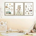 thumbnail image 4 of 3Pcs Woodland Safari Animals Nursery Canvas Wall Art Baby Jungle Small Animal Wall Decor Pictures Tree Bear Rabbit Fox Hedgehog Kids Posters Prints for Classroom Children Bedroom Decoration, 4 of 6