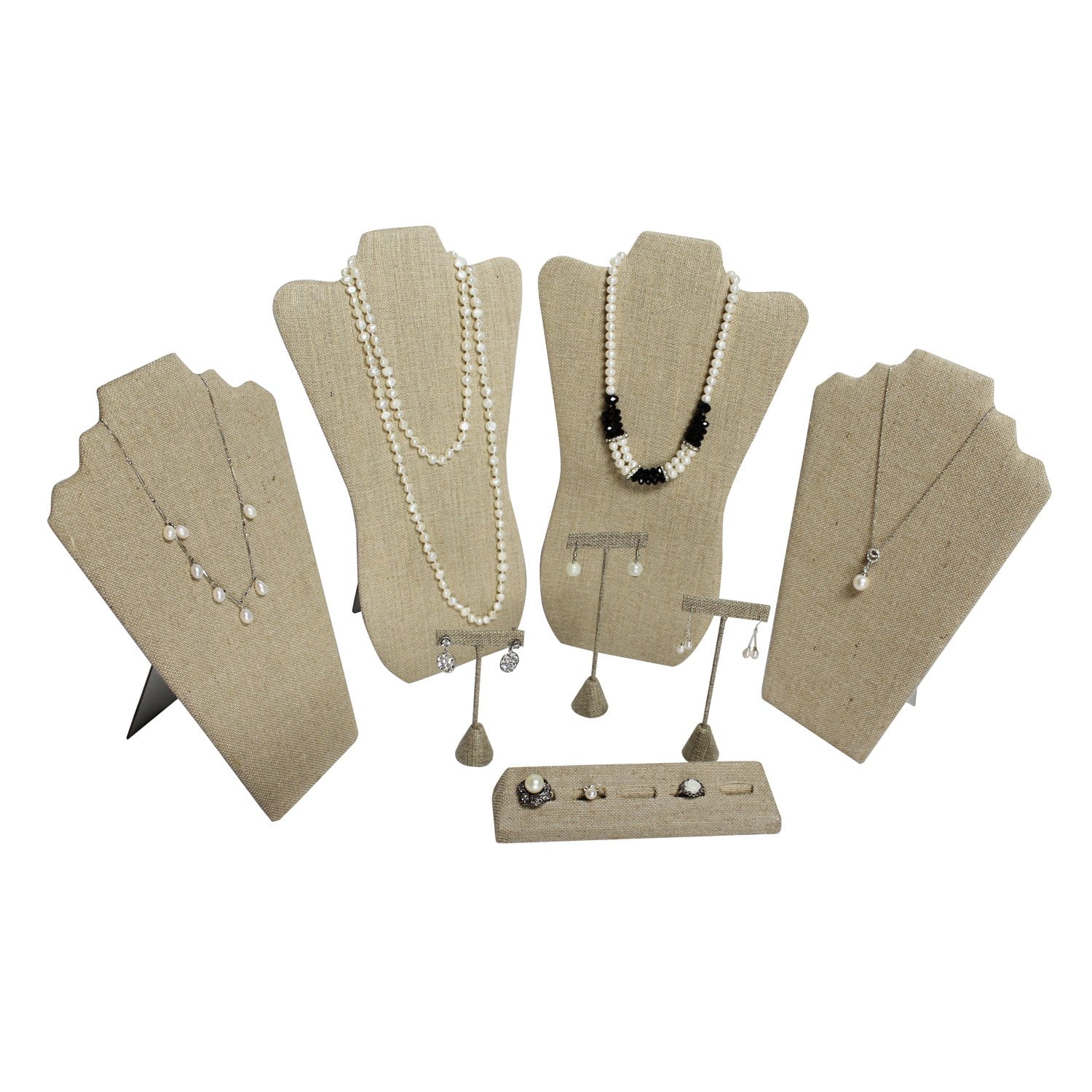 Linen Jewelry Necklace Display Bust for Necklaces, Earrings and Rings ...