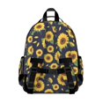 thumbnail image 3 of Sunflower Dark Blue Pattern Cute School Backpack Bag for School with Padded Back and Adjustable Shoulder Straps 15.25"x11.5"x5.25", 3 of 5