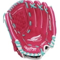 thumbnail image 3 of Guante de Softbol Rawlings Sure Catch Juvenil 10.5'' Rosa/Menta, 3 of 5