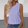 thumbnail image 2 of Fgnfyis Women's Tops Elegant Casual Camisole Top Solid Color Summer Sleeveless Tank with Lock Design for Daily Wear Womens Vest Womens Tank Tops Light Purple XXL, 2 of 5