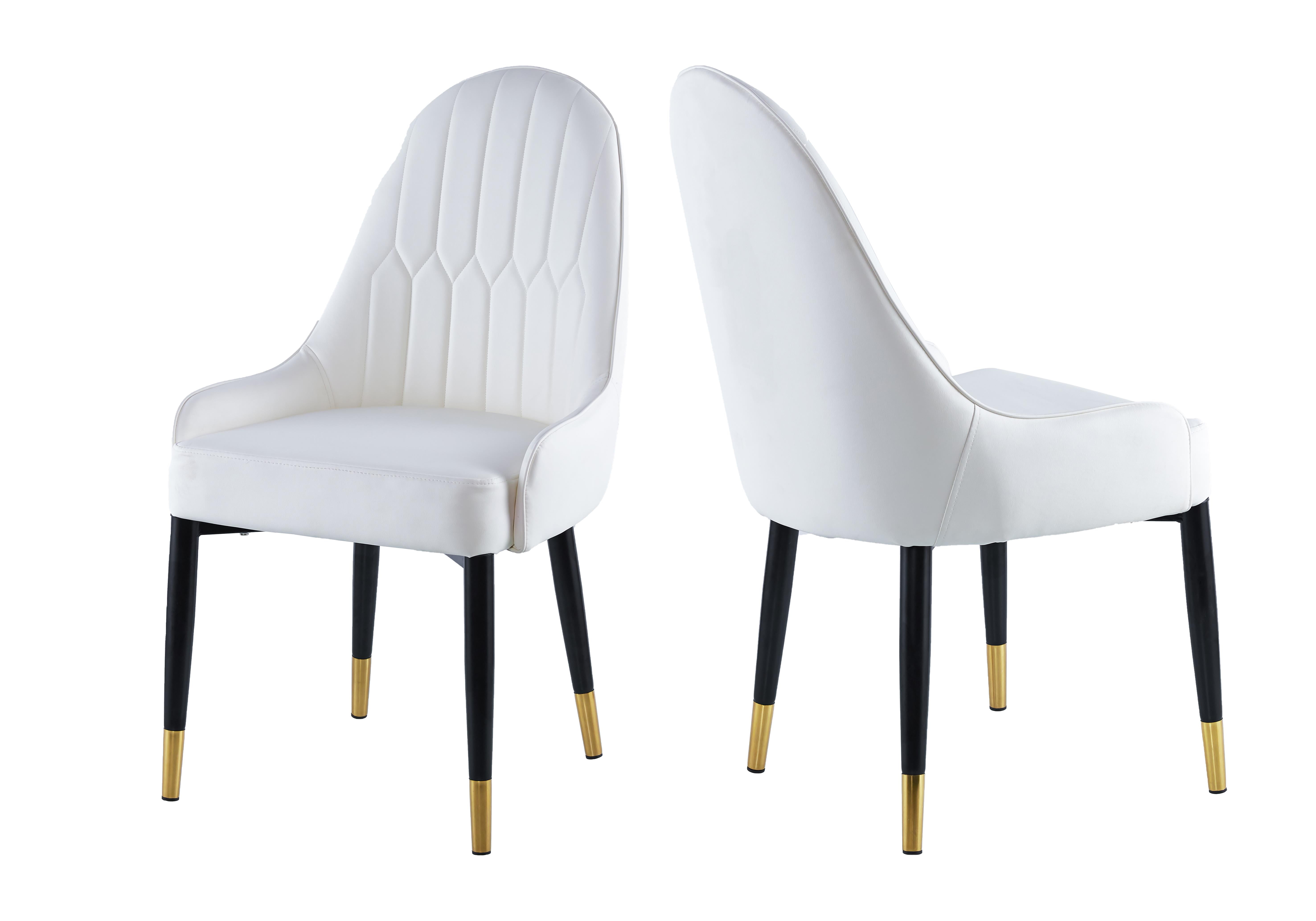 UBesGoo Set of 2 Modern Leather Dining Chairs, Upholstered Accent