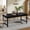Black, variant on Finmind 55" Farmhouse Dining Table for 4-6, Industrial Rectangular Kitchen Table with Heavy-Duty Metal Legs, Rustic Brown