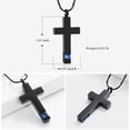 thumbnail image 2 of Cross with Birthstone Memorial Cremation Jewelry for Ashes Holder Urn Necklace for Ashes of Loved One Ashes Pendent for Ashes and Chain, 2 of 7