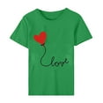 thumbnail image 4 of Meichang Hauts pour Femmes T-Shirts de la Saint-Valentin T-Shirts de Fête à Col Rond T-Shirts à Imprimé Cœur d'Amour T-Shirts à Manches Courtes Jolis Tees Blouses en Liquidation, 4 of 5