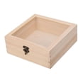 thumbnail image 2 of Caja de madera para exhibición de joyas, caja de regalo sin terminar con tapa de vidrio para dulces 20cmx20cmx8cm, 2 of 9