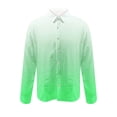thumbnail image 4 of Wyobmus Mens Dress Shirt Long Sleeve Button Down Shirt Casual Regular Fit Turndown Collar GradienT-Shirts C-Green, 4 of 5