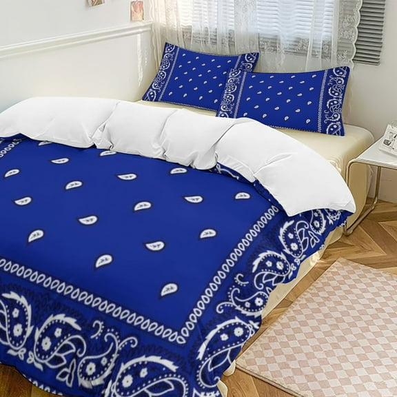 Bandana Pattern Bedding Set Duvet Cover Couple Bedclothes Pillowcase Customized Home Textiles Bed Set for Twin Size
