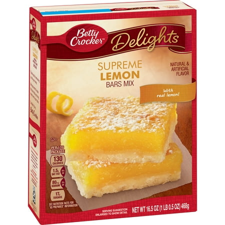- (2 Pack) Betty Crocker Delights Supreme Lemon Dessert Bar Mix, 16.5 oz