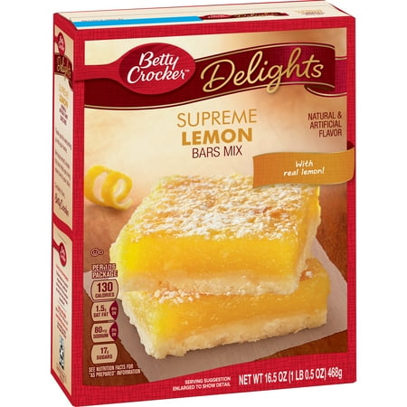 (2 Pack) Betty Crocker Delights Supreme Lemon Dessert Bar Mix, 16.5 (Best No Bake Desserts)