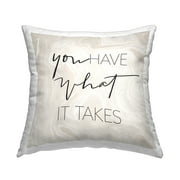 Stupell Industries You Have What It Takes Motivational Marbled Pattern Design by Sundance Group Throw Pillow