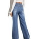 thumbnail image 3 of Pantalones vaqueros de pierna ancha para mujer, Vaqueros holgados de cintura alta con bolsillos y cremallera, básicos hasta el tobillo, desgastados, 2024, 3 of 4
