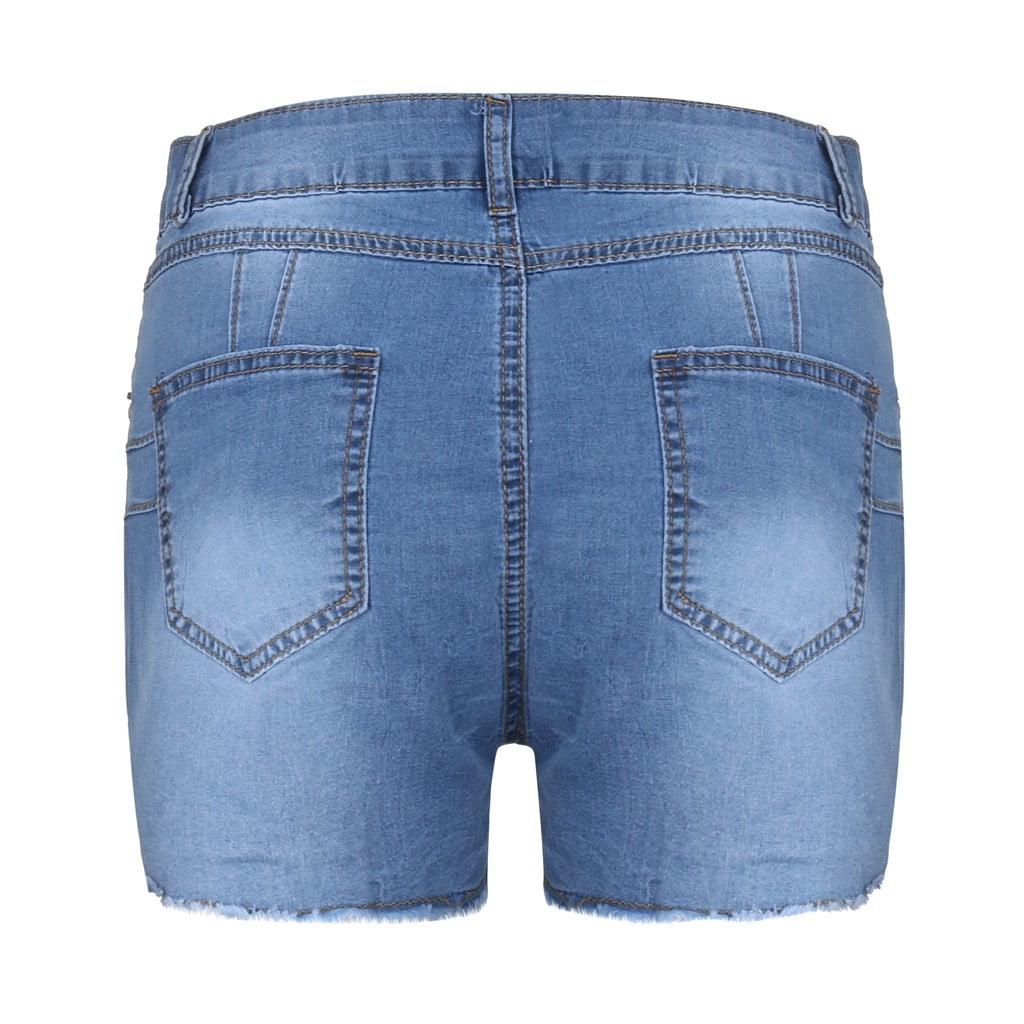 UANWENN Shorts Hotpant High Broken Slim Women Ripped Waisted Denim